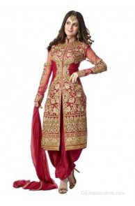 Priyanshifashion Net Embroidered Salwar Suit Dupatta Material(Un-stitched)